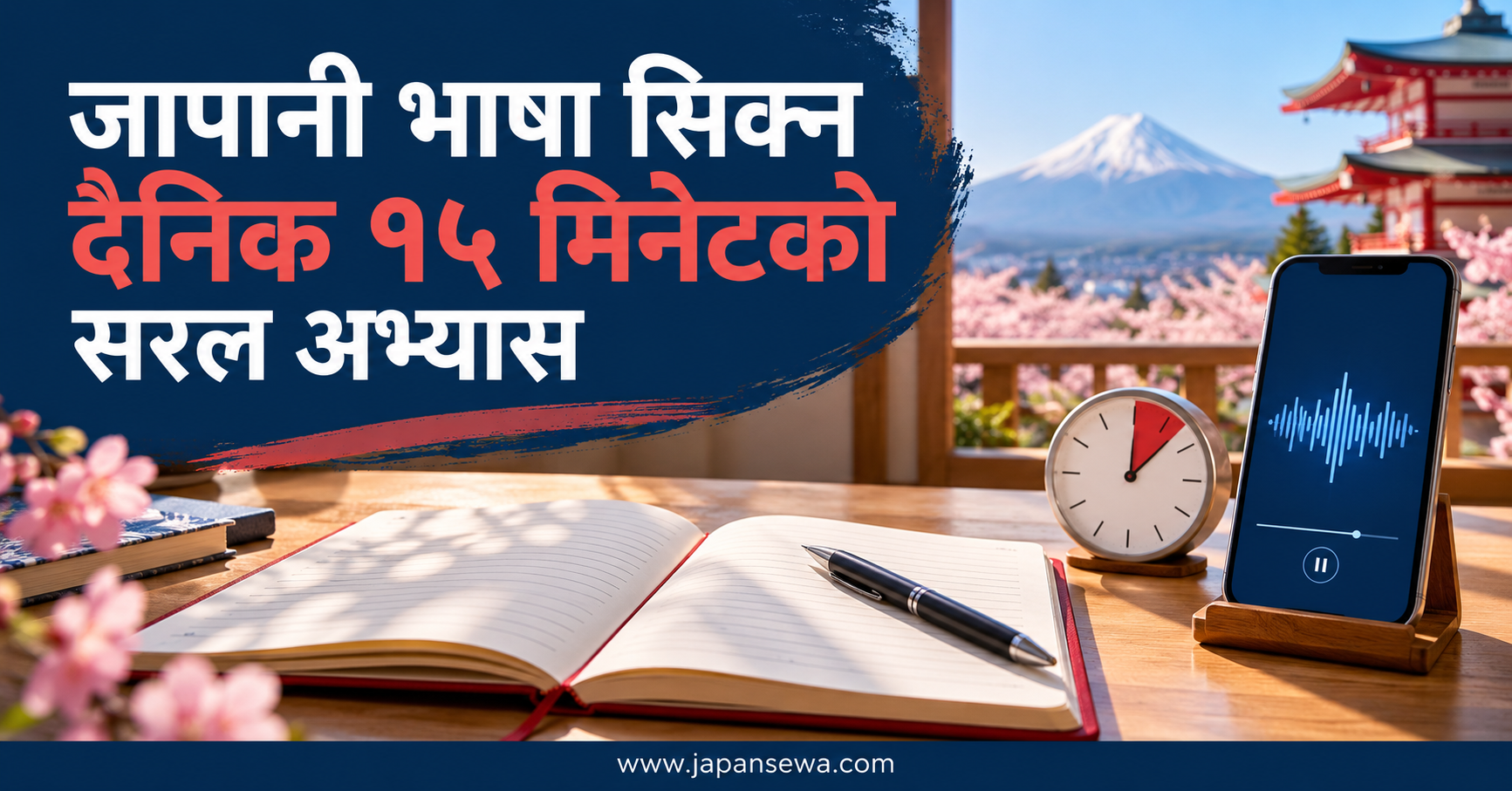 जापानी भाषा सिक्न दैनिक १५ मिनेटको सरल अभ्यास